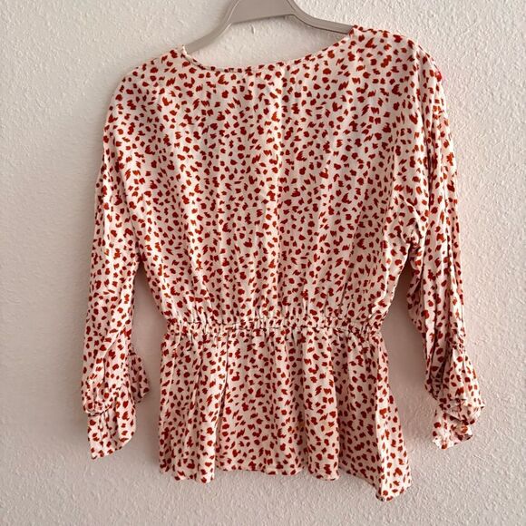 Savanna Jane Floral Embroidered Animal Print Blouse Animal Print Small - Picture 5 of 5